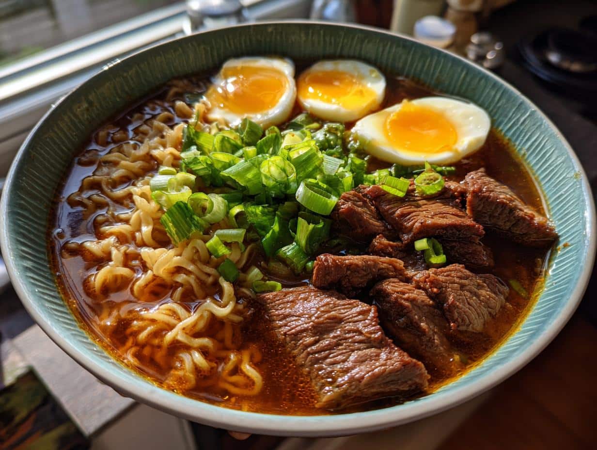beef ramen noodle soup