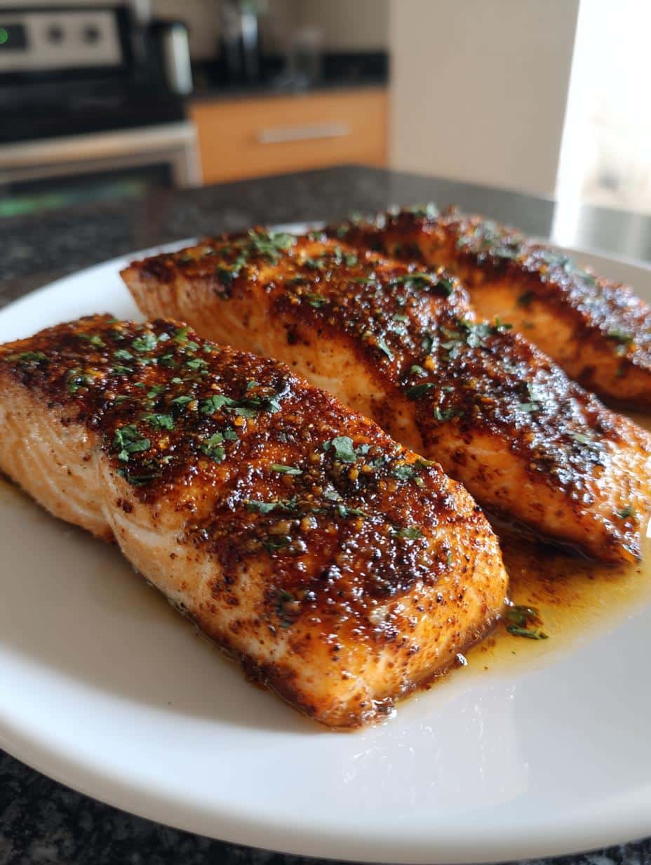 blackened cajun salmon fillets - detail 1