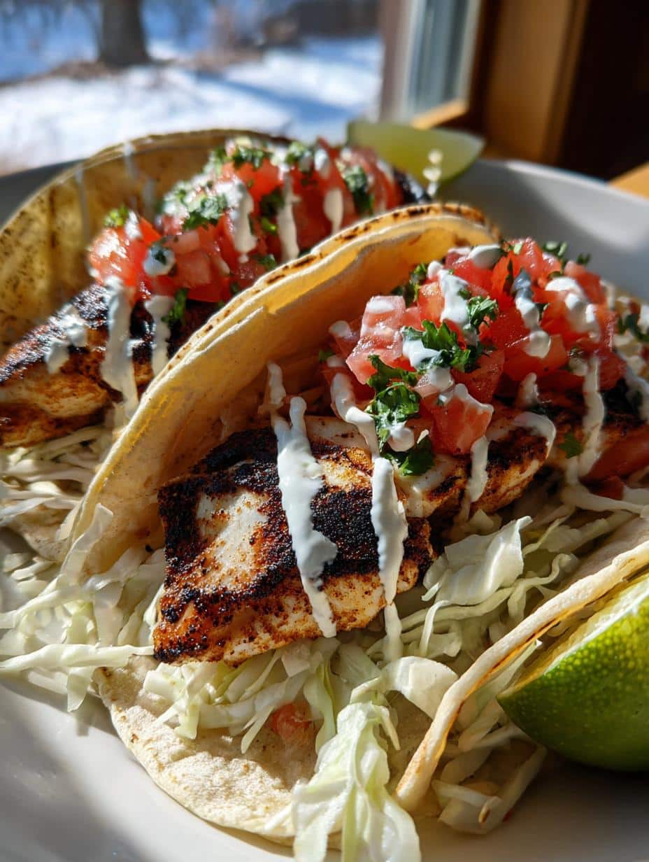 blackened mahi mahi tacos - detail 1
