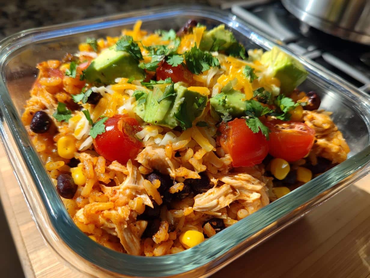 chicken burrito bowl meal prep