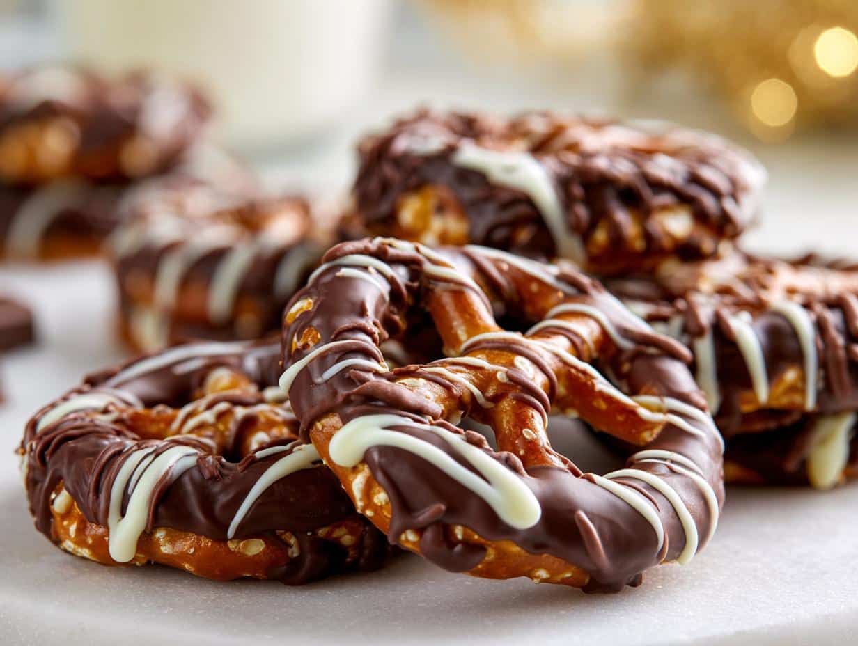 chocolate covered pretzels festive