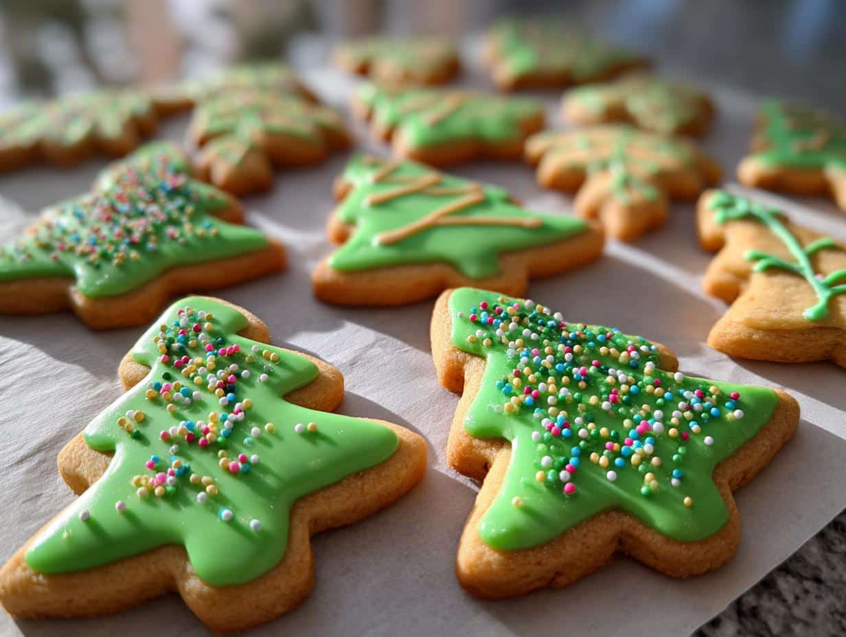 christmas tree cookies decorated