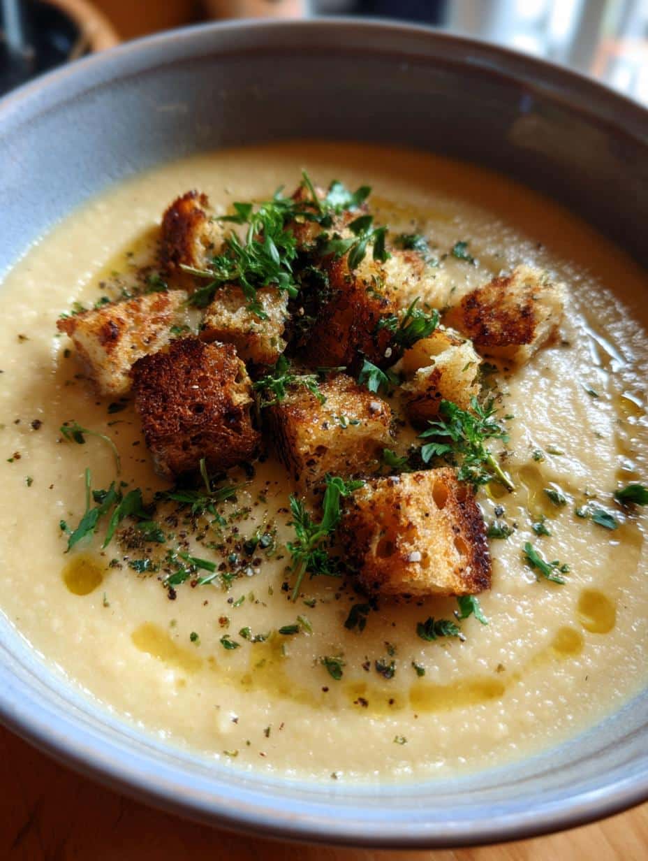 creamy cauliflower soup - detail 1