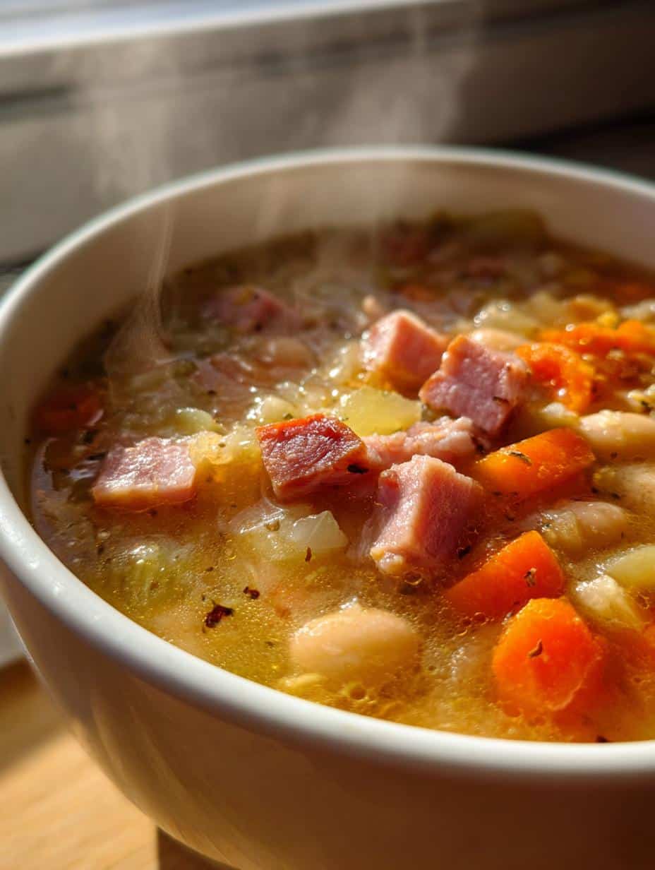 creamy ham and bean soup - detail 1