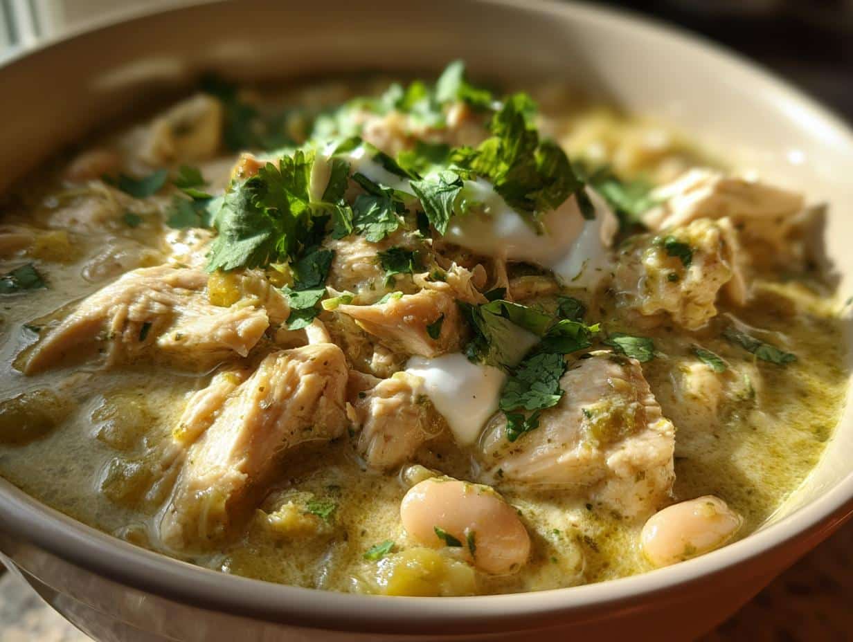 creamy white chicken chili verde