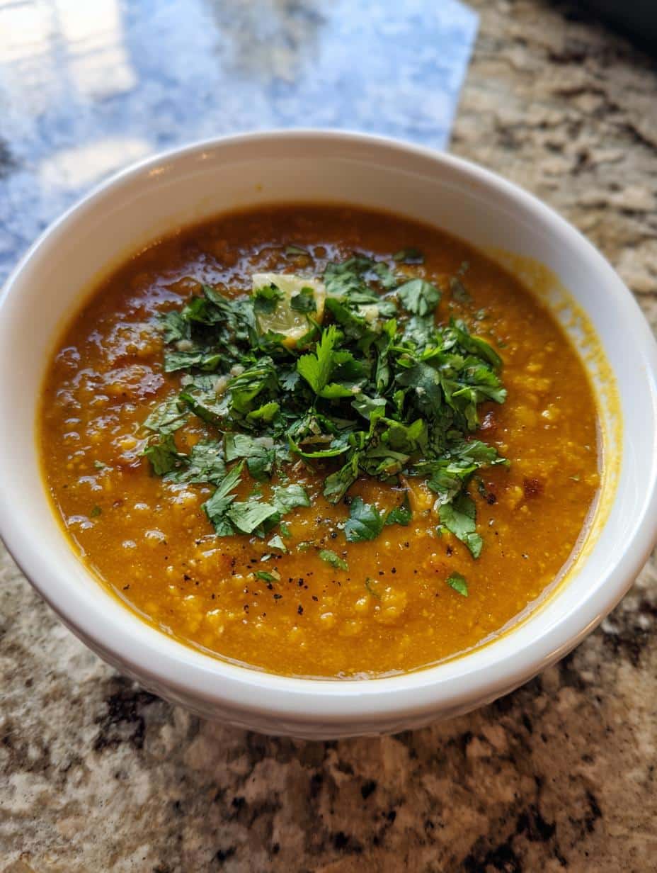 curried lentil soup coconut - detail 1