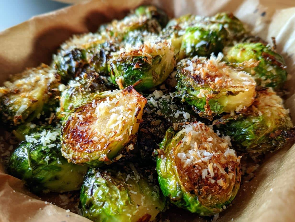 garlic parmesan roasted brussels sprouts