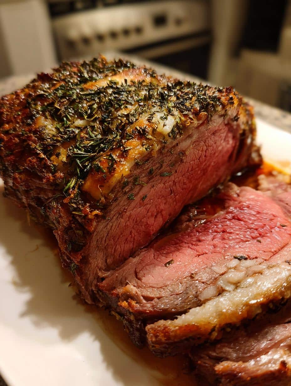 herb crusted prime rib roast - detail 1