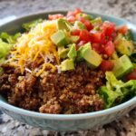 high protein beef taco bowls