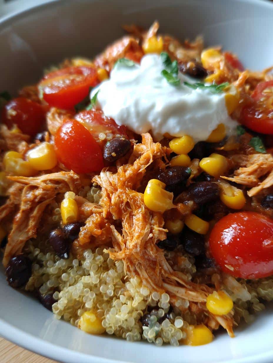 high protein buffalo chicken bowls - detail 1