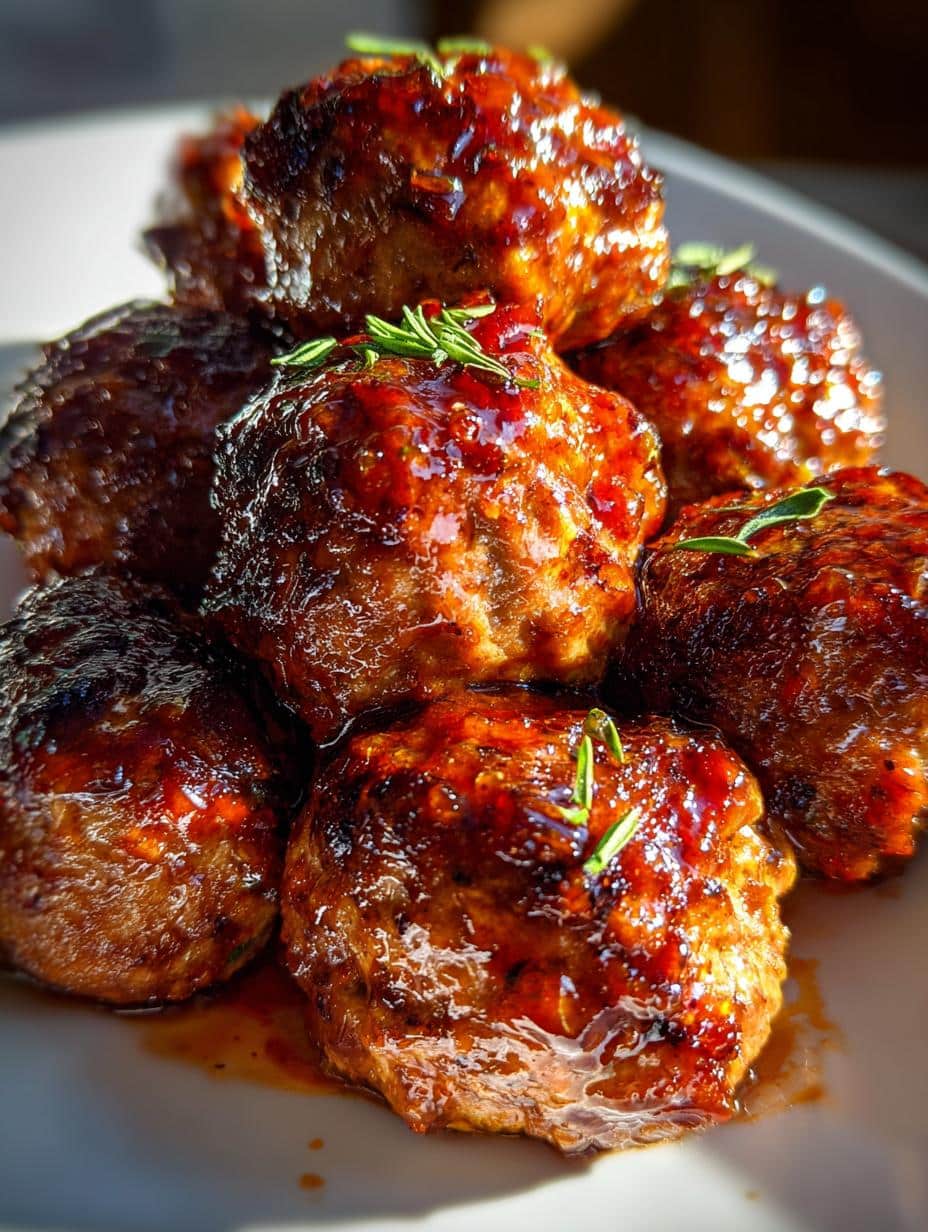 holiday turkey meatballs cranberry glaze - detail 1