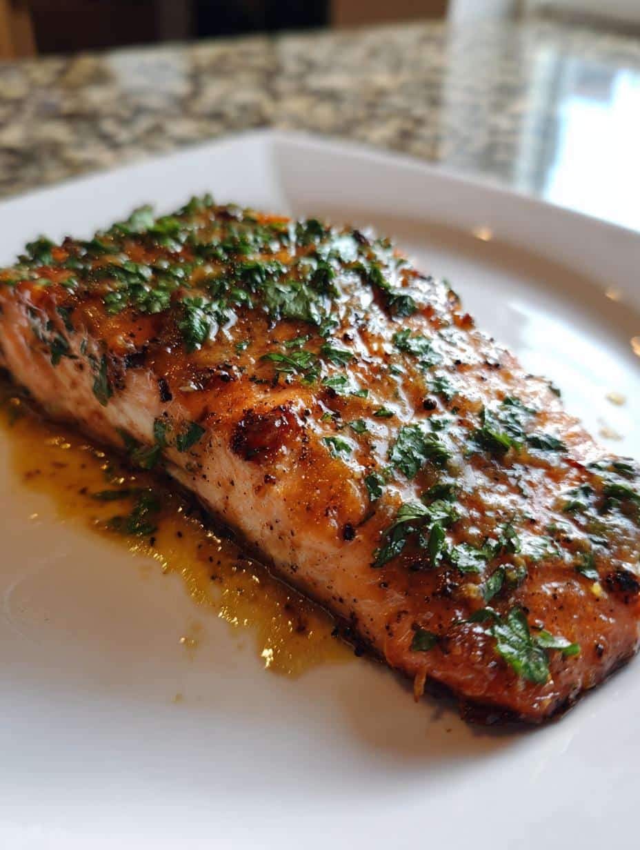 honey mustard baked salmon - detail 1