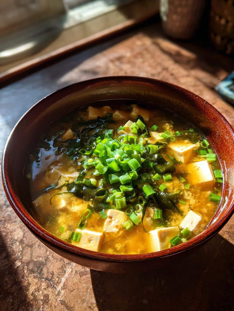 japanese miso soup tofu - detail 1