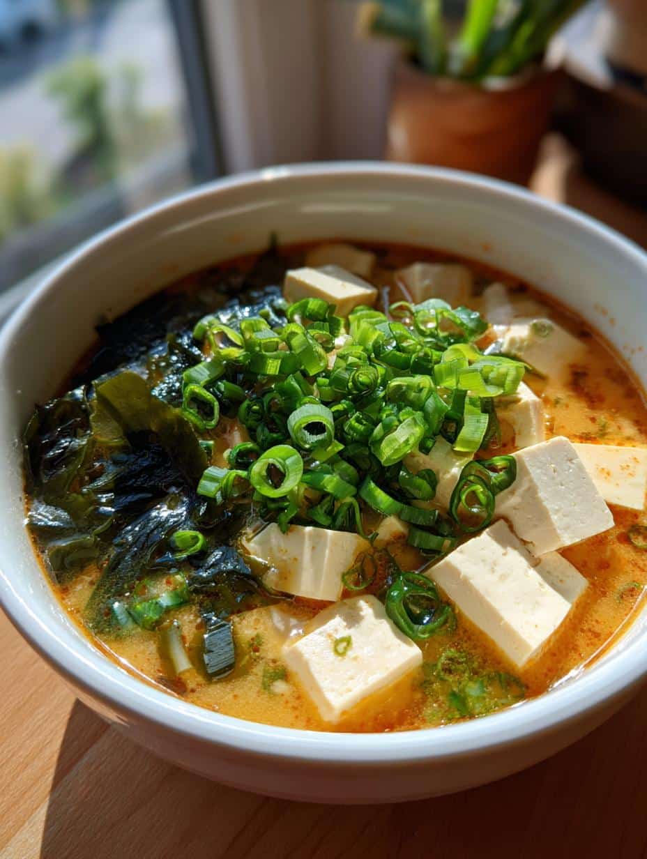 japanese miso soup tofu - detail 2