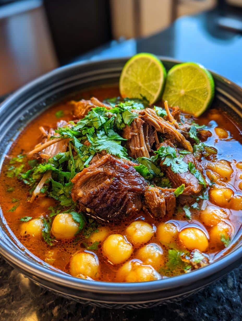 mexican pozole soup hominy - detail 1