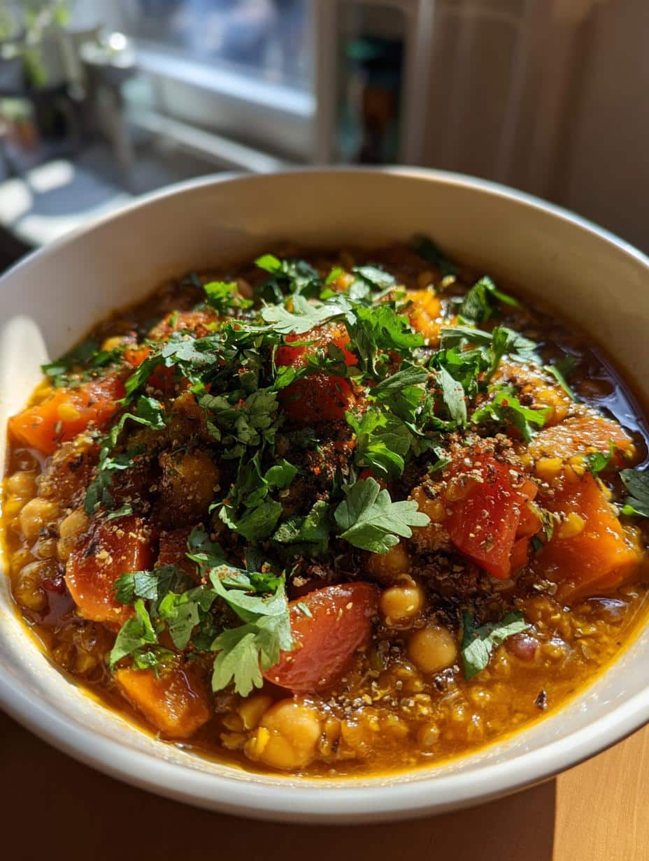 moroccan harira soup - detail 1
