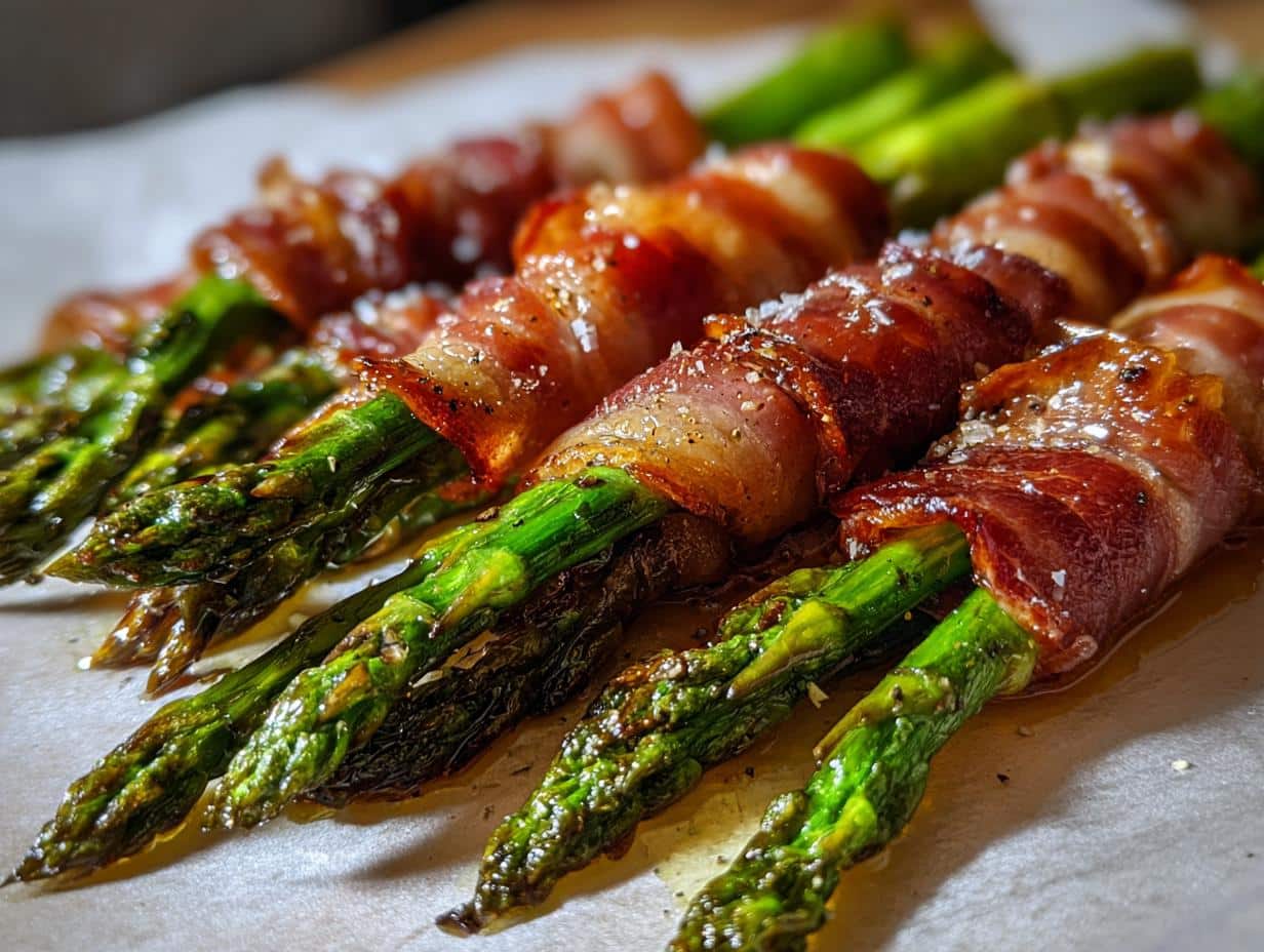 prosciutto wrapped asparagus christmas (using beef prosciutto alternative)