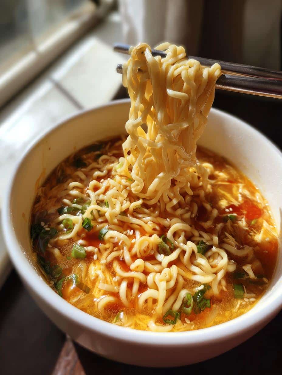 ramen egg drop soup - detail 1