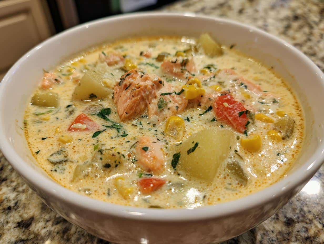 salmon chowder creamy