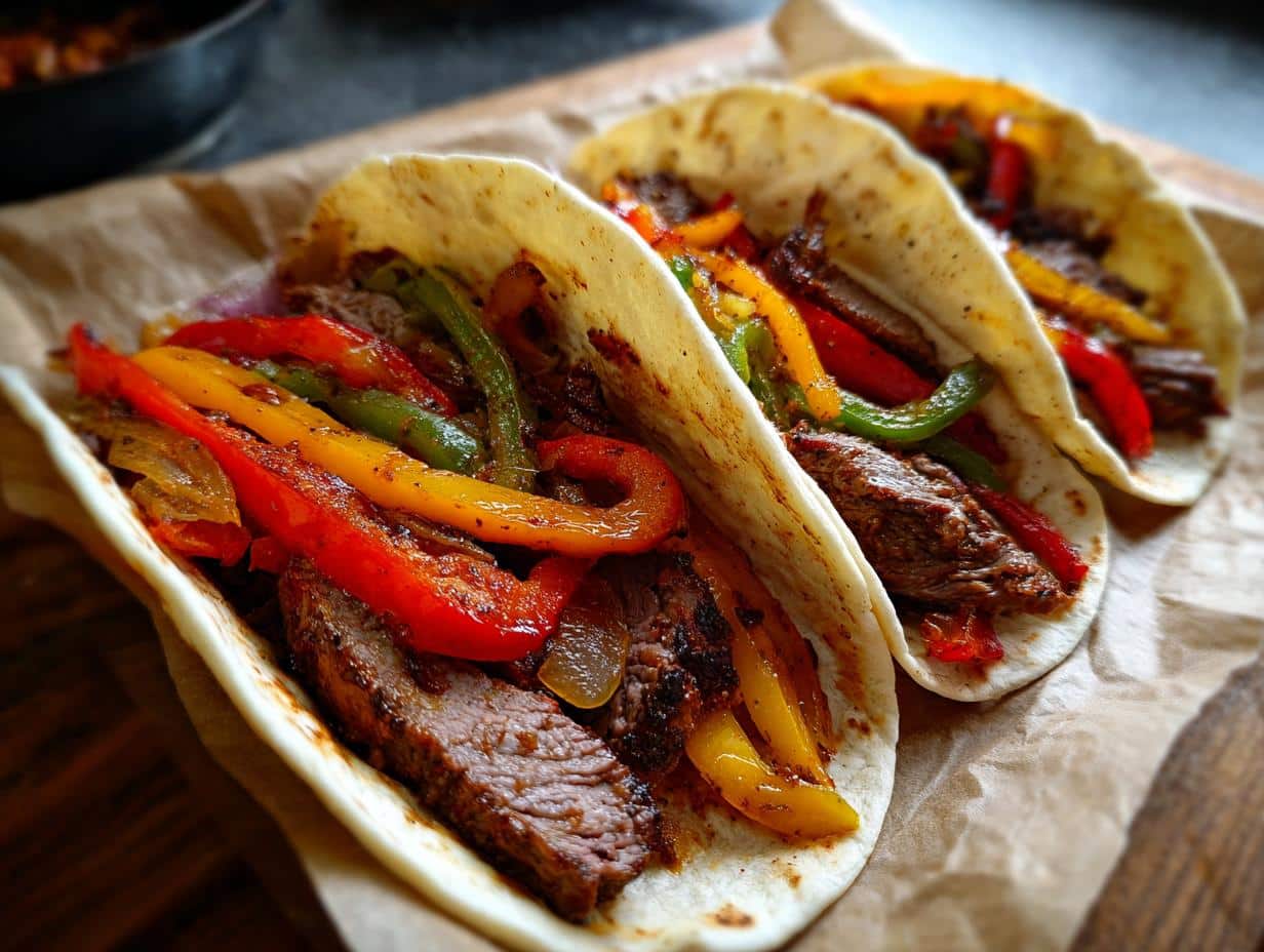 sheet pan steak fajitas