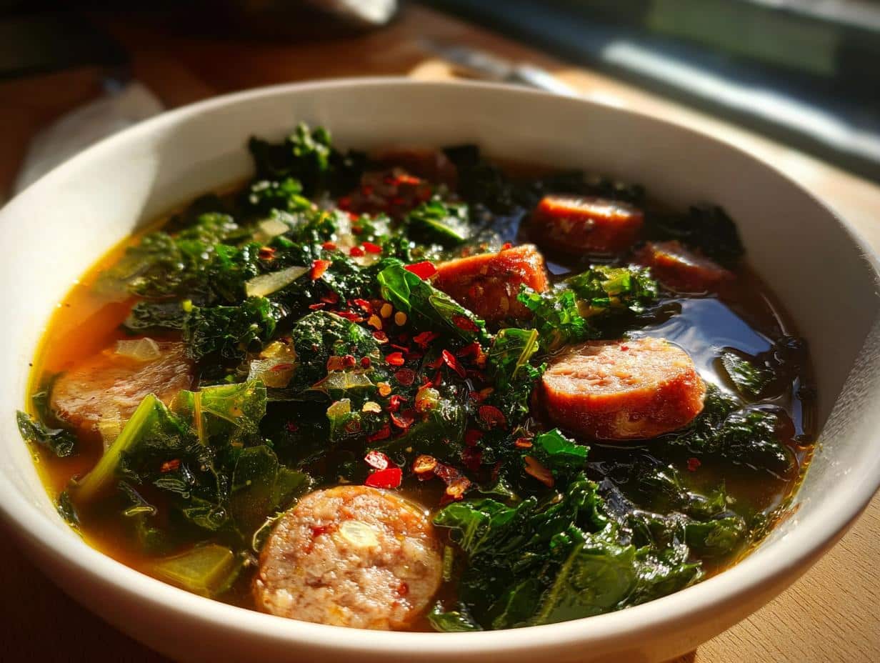 spicy sausage kale soup