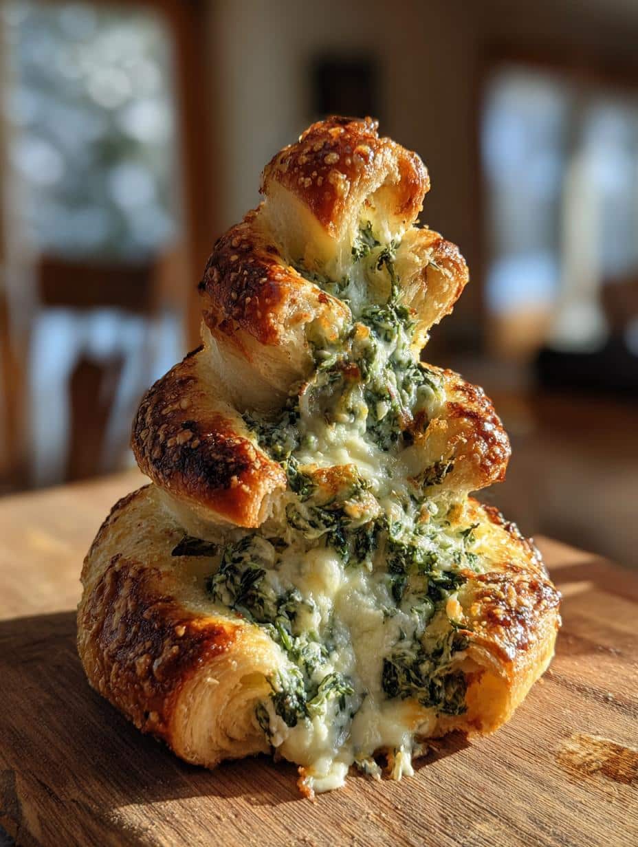 spinach artichoke christmas tree - detail 1