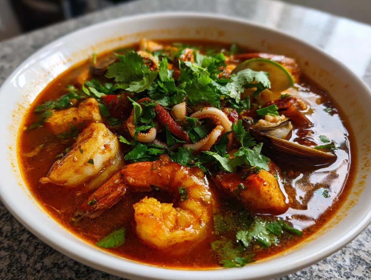 thai tom yum soup seafood