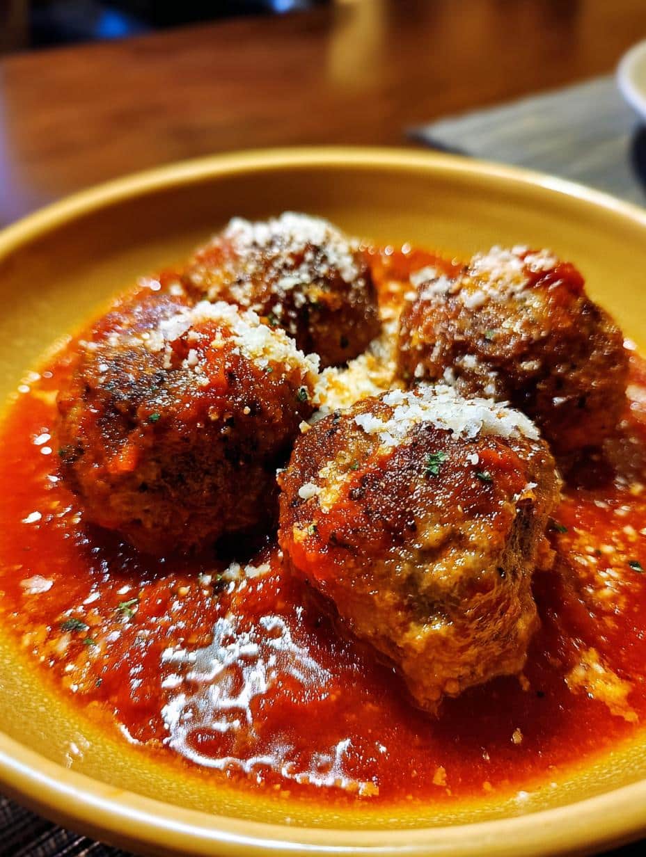 turkey meatballs marinara sauce - detail 1