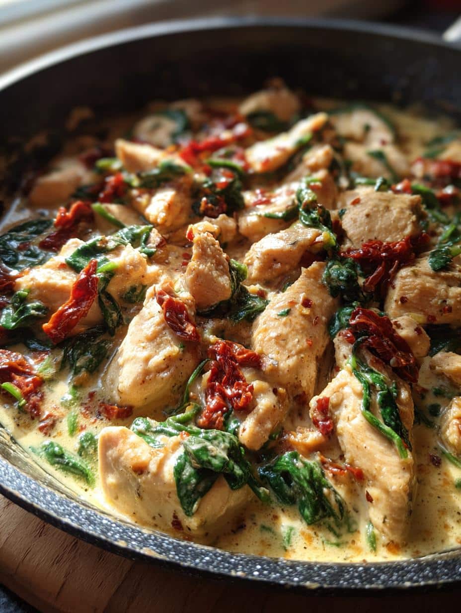 tuscan garlic chicken skillet - detail 1