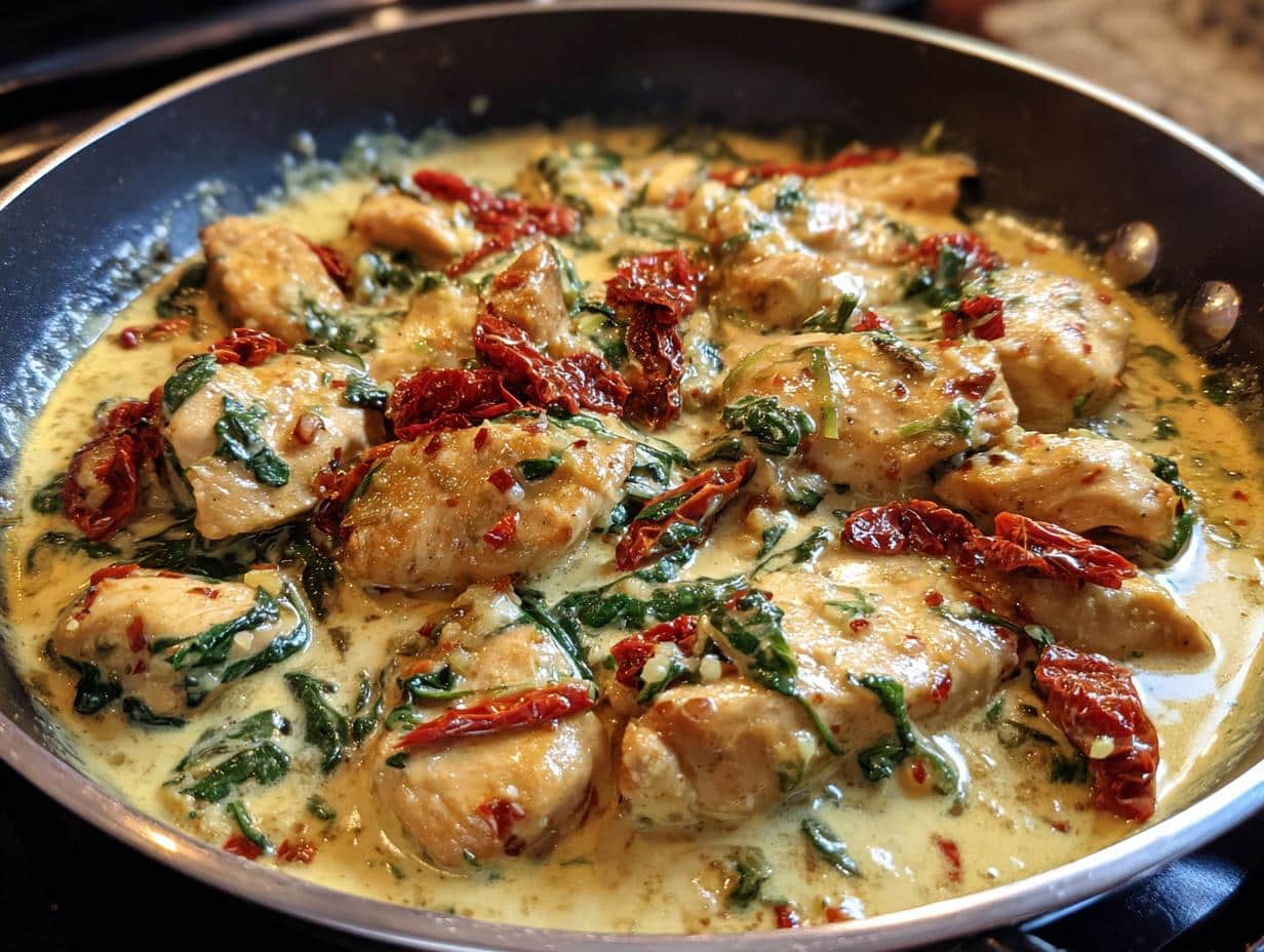 tuscan garlic chicken skillet
