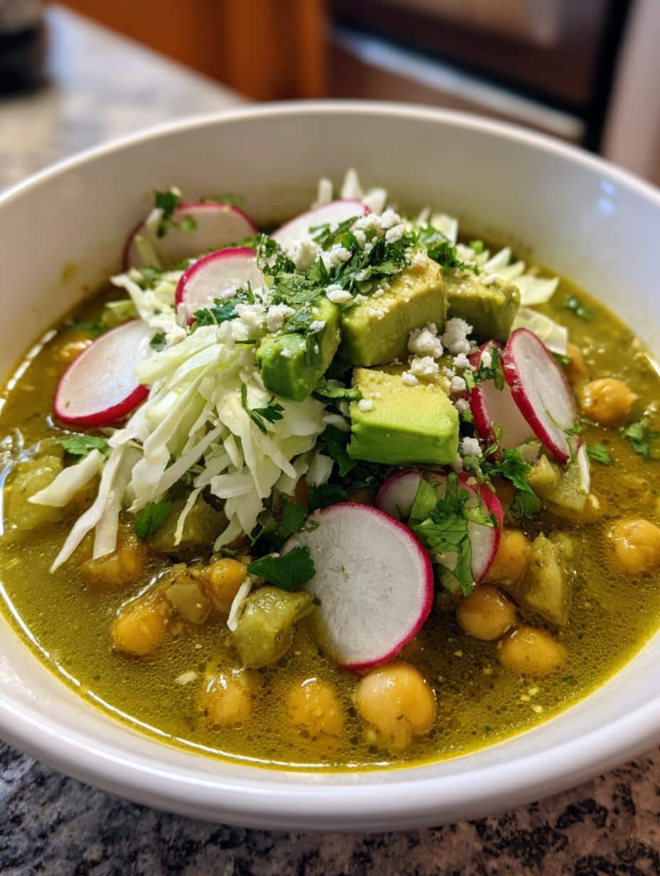 vegetarian pozole verde - detail 1
