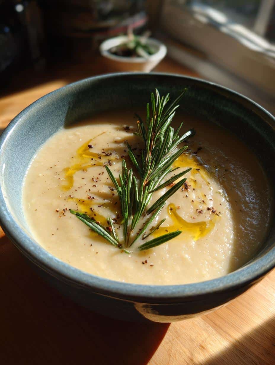 white bean rosemary soup - detail 1