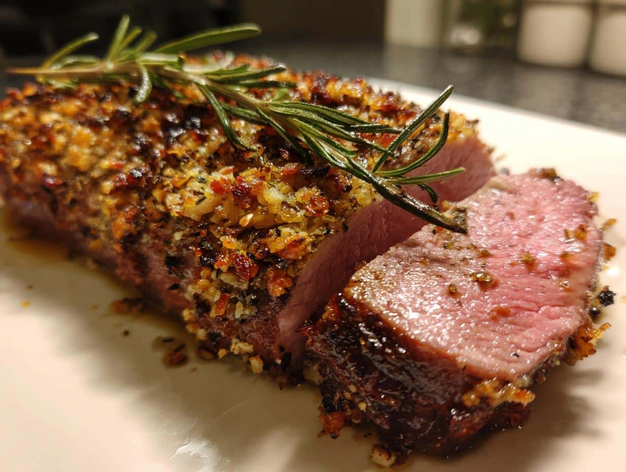 Air Fryer Garlic Rosemary Lamb Loin