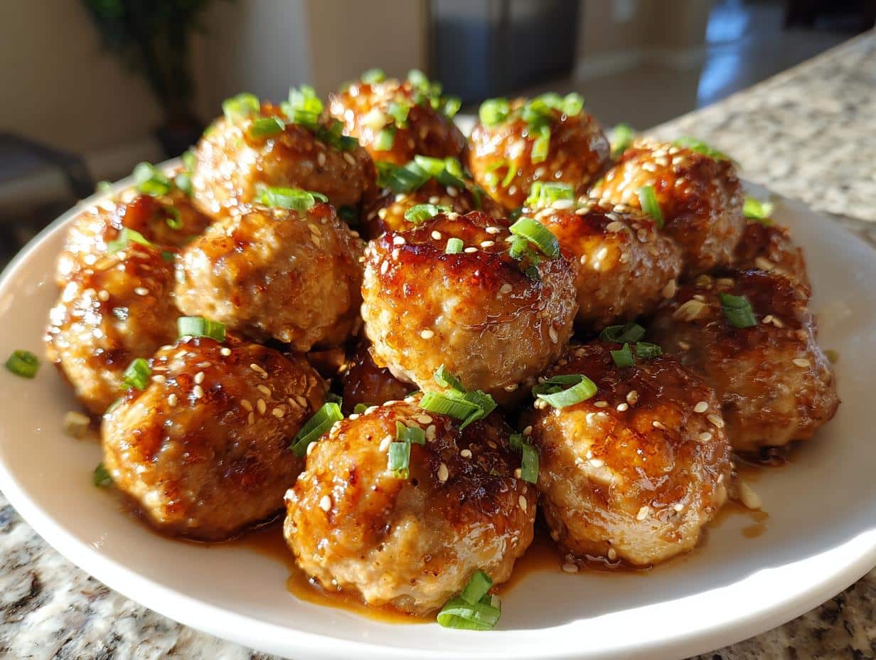 Air Fryer Ginger Soy Chicken Meatballs