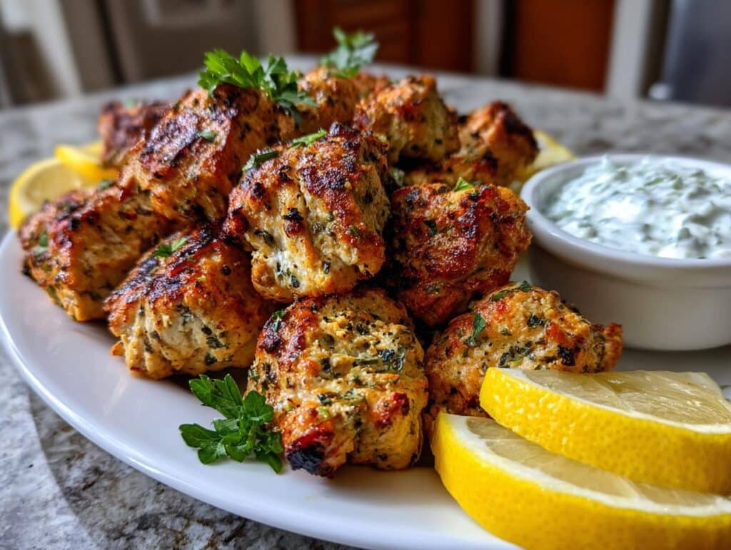 Air Fryer Greek Chicken Souvlaki
