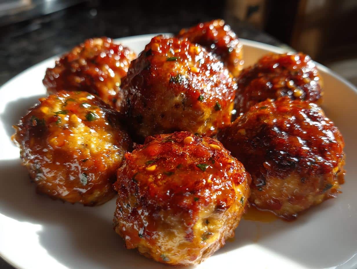Air Fryer Honey Sriracha Turkey Meatballs