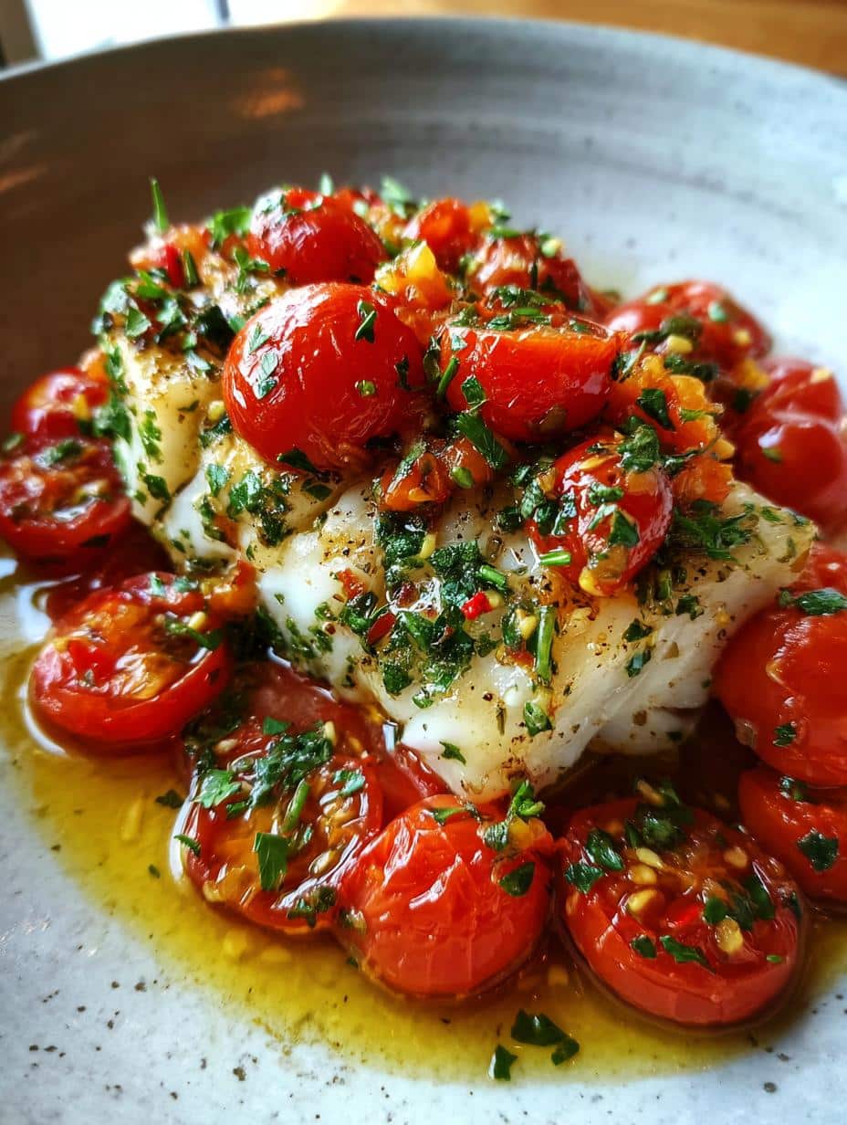 Baked Cod with Tomatoes - detail 1