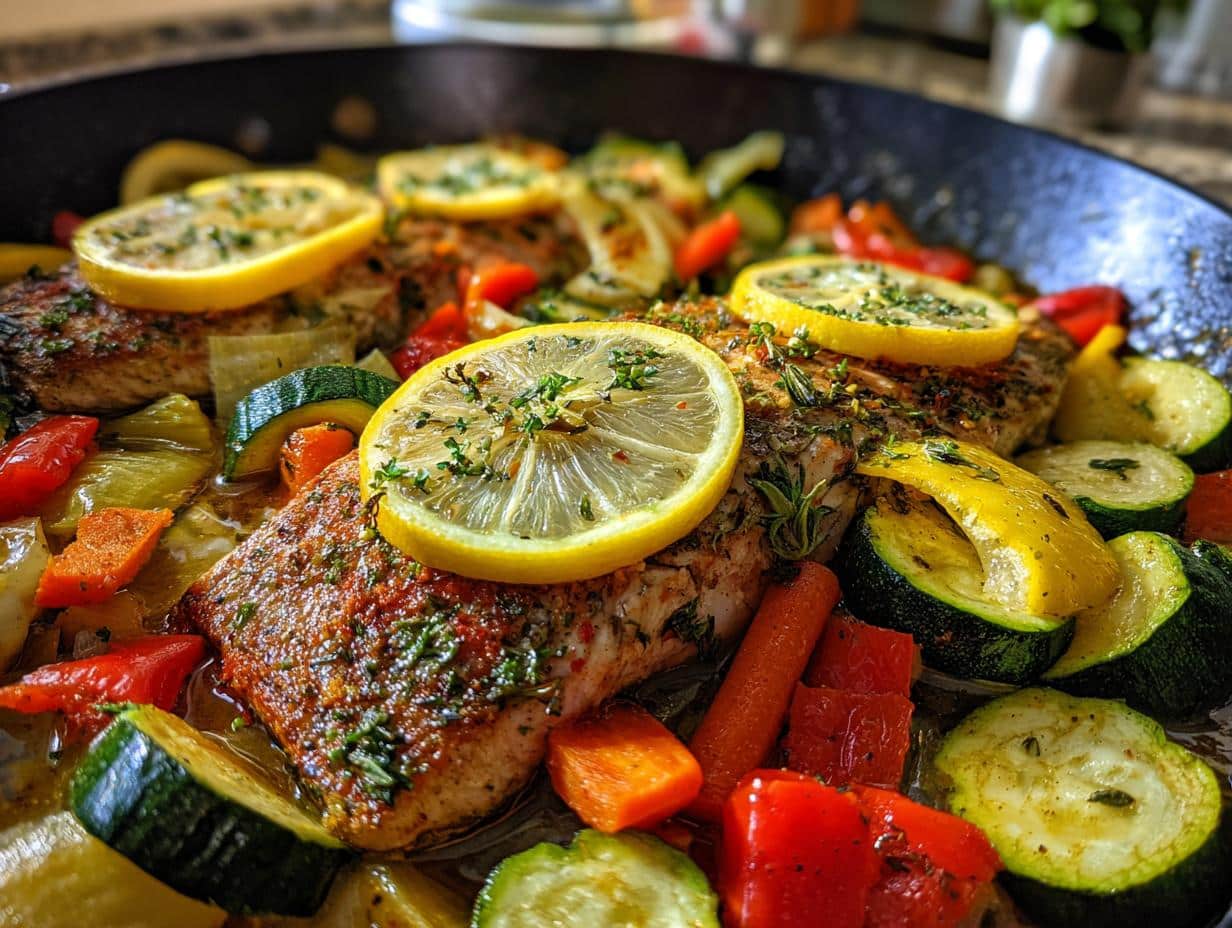 Baked Fish with Vegetable Medley