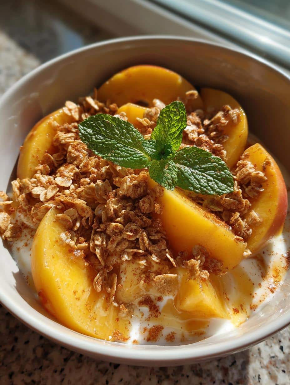 Cottage Cheese Peach Cobbler Bowl - detail 1