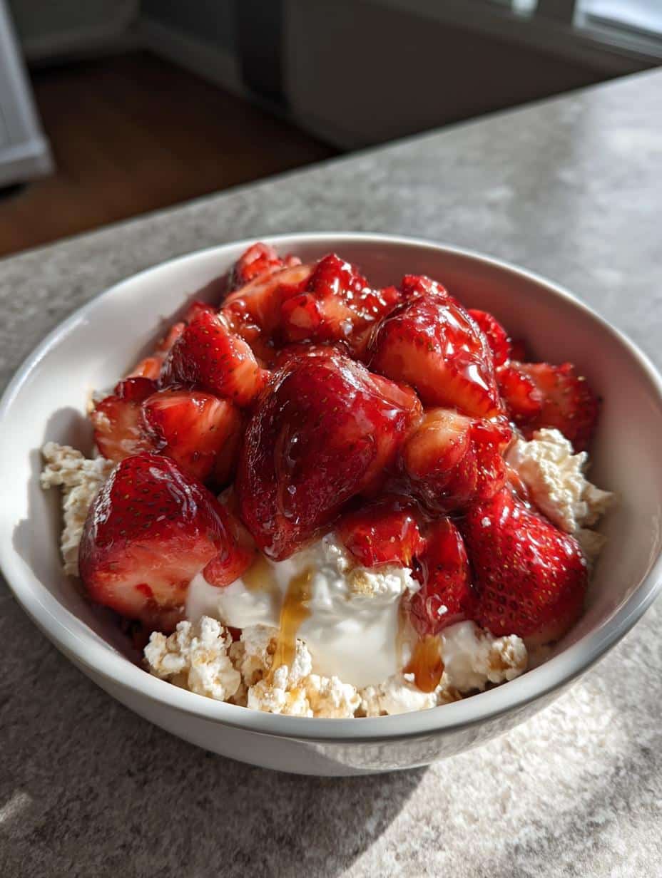 Cottage Cheese Strawberry Shortcake Bowl - detail 1