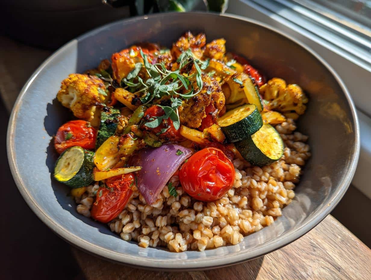Farro Bowl with Roasted Vegetables