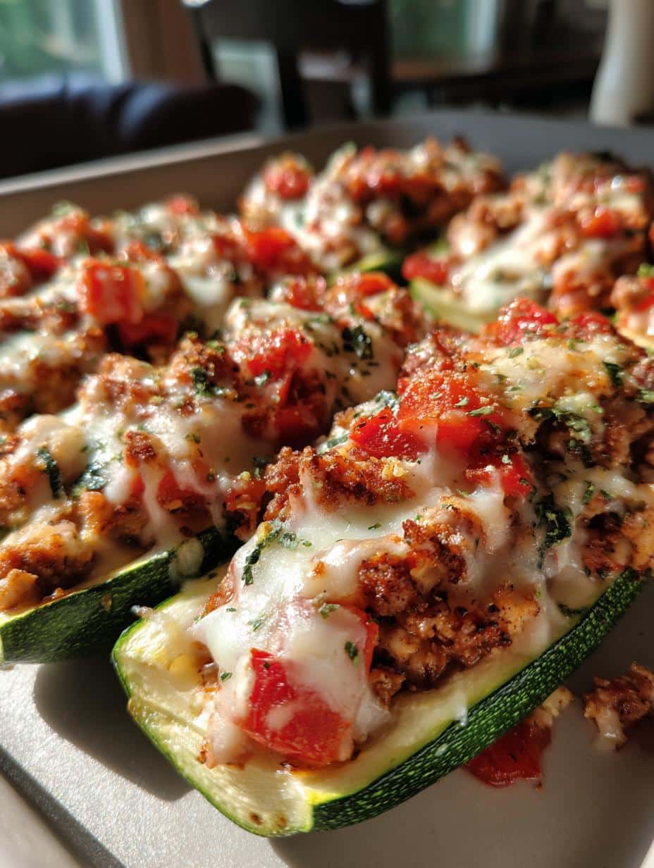 Turkey Stuffed Zucchini Boats - detail 1
