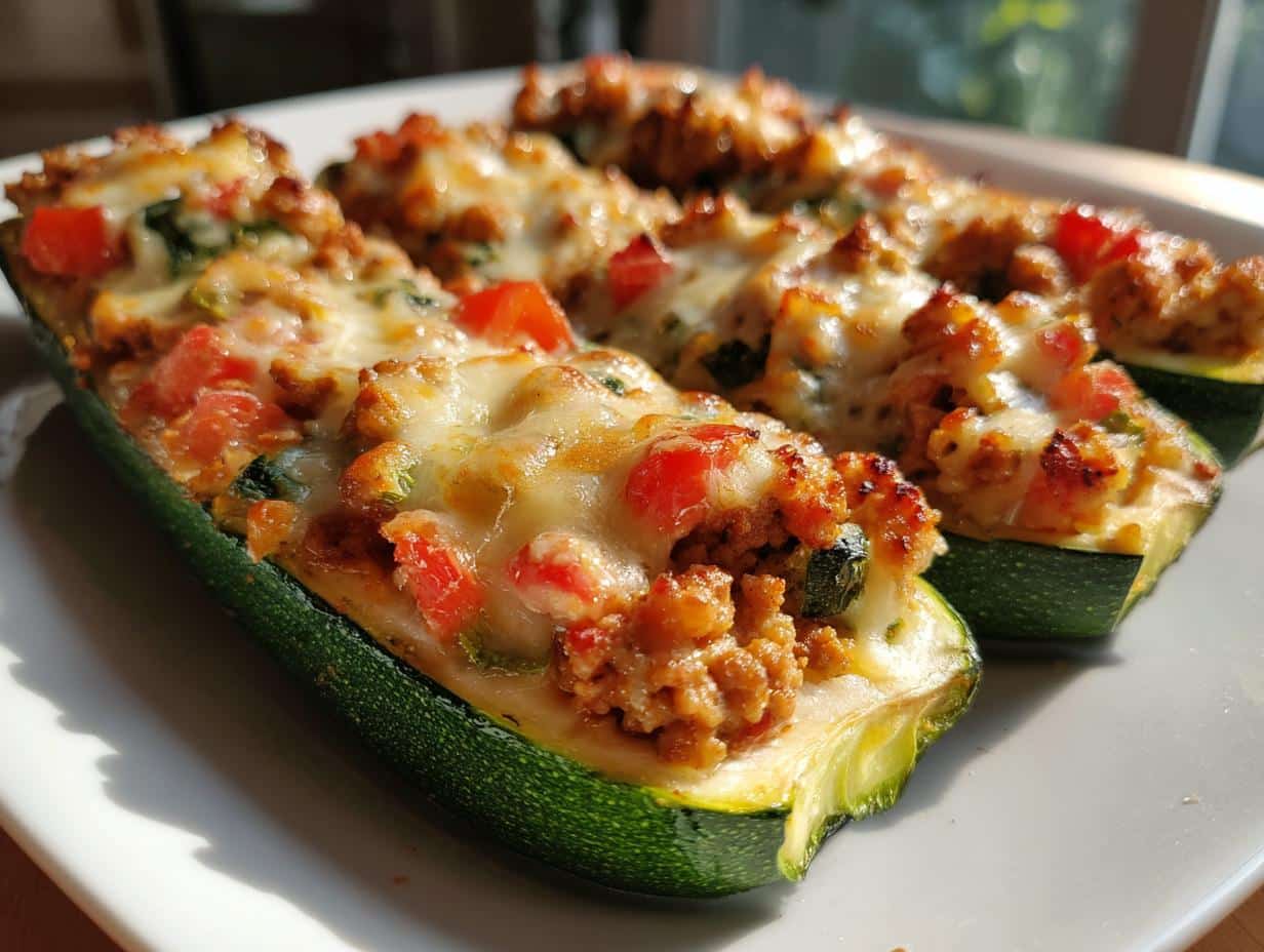 Turkey Stuffed Zucchini Boats