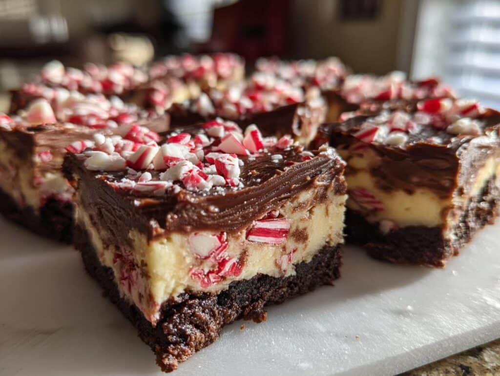chocolate peppermint cheesecake bars