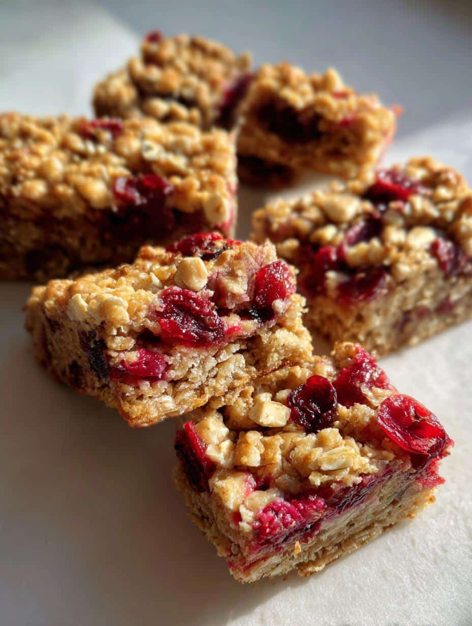 cranberry oat bars holiday - detail 1