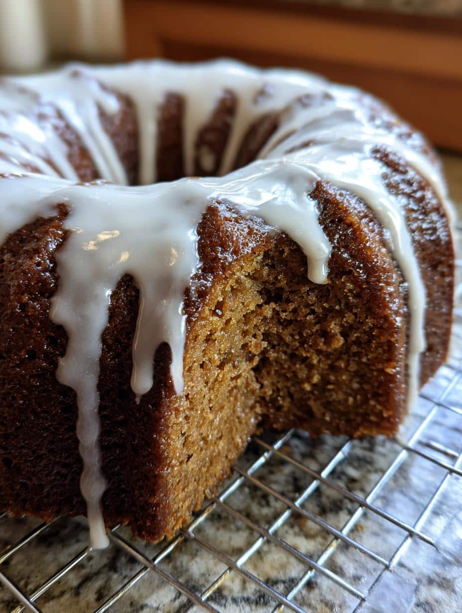 gingerbread bundt cake glaze - detail 1