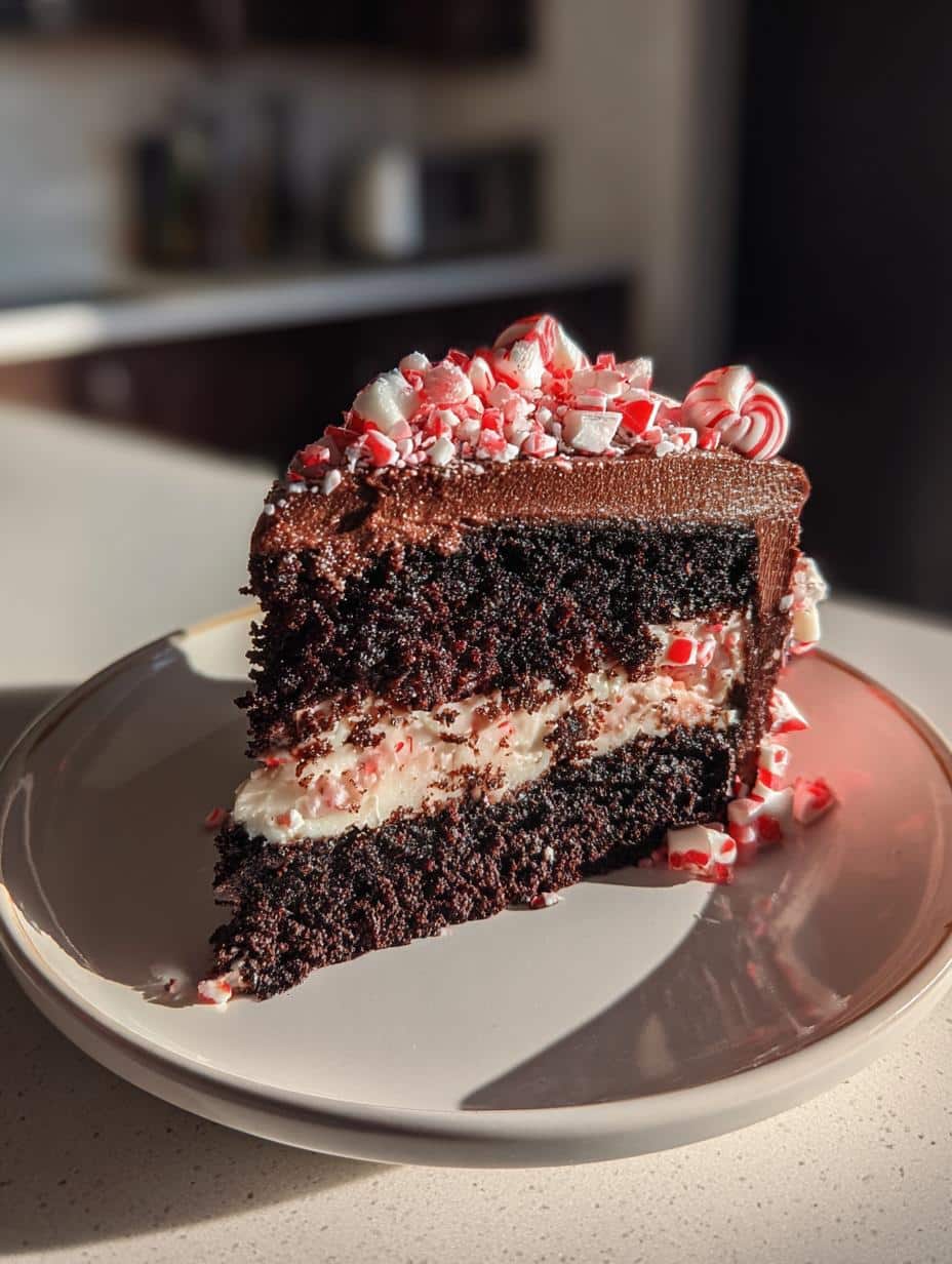 peppermint chocolate holiday cake - detail 1