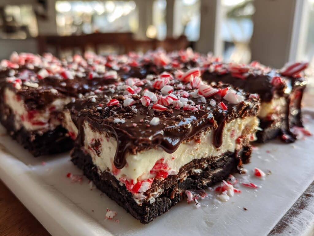peppermint oreo bars