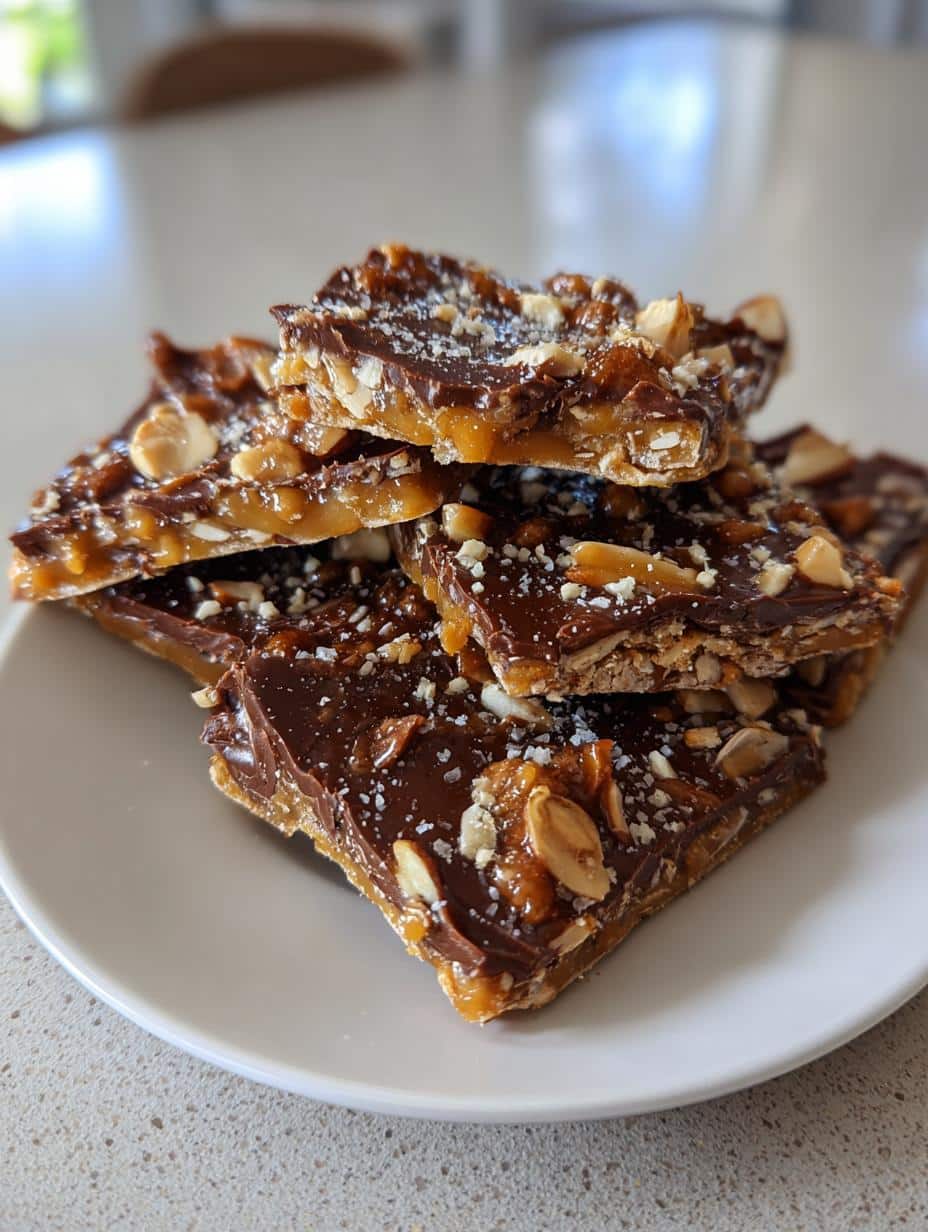 toffee almond holiday candy - detail 1