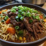 Beef Ramen Noodles in the Slow Cooker